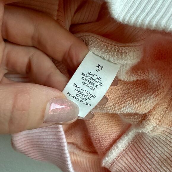 Aerie 90’s Tie Dye Oversized Relaxed Hoodie Pink Peach Boho Comfort Size XS - Picture 5 of 6